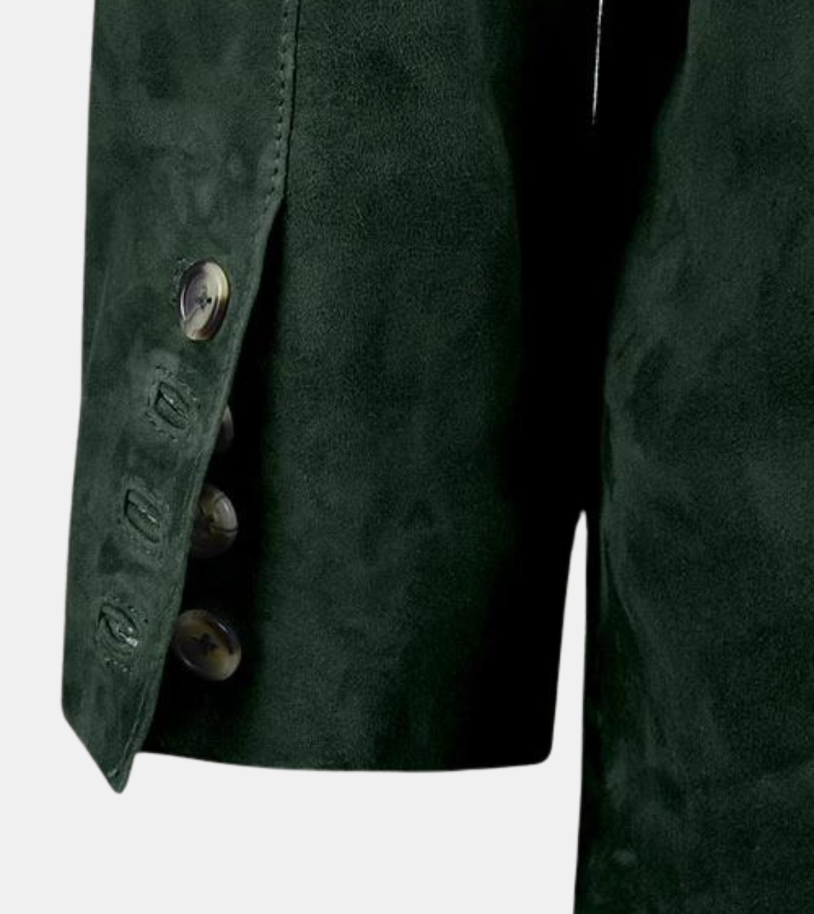 Mateo Men's Green Suede Leather Jacket Cuff