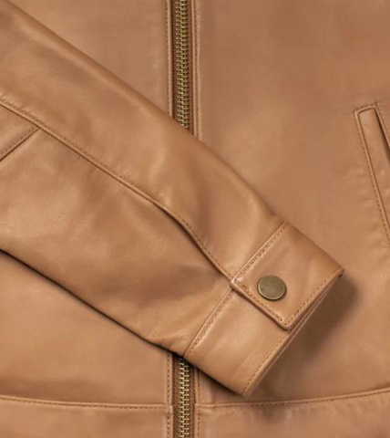 Sierra Women's Tan Beige Leather Jacket