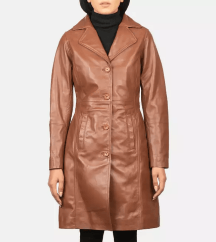 Alexis Brown Single Breasted Leather Coat