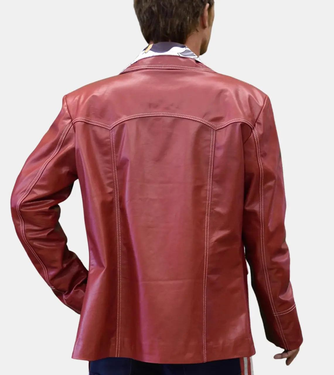 Outlaw Red Biker Leather Jacket