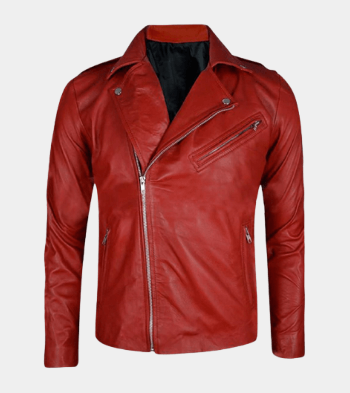 Fergal Devitt Red Biker Leather Jacket