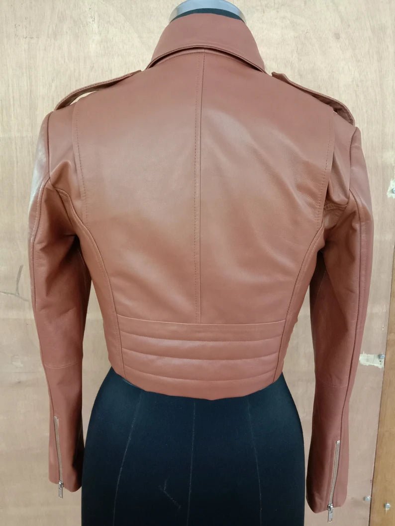 Irish Crop Top Leather Jacket For Women's