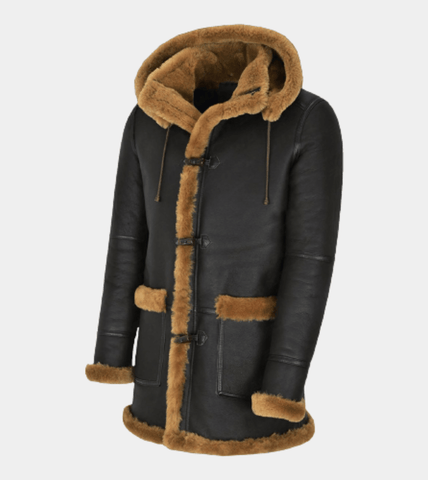 Brown B3 Shearling Men's Leather Coat