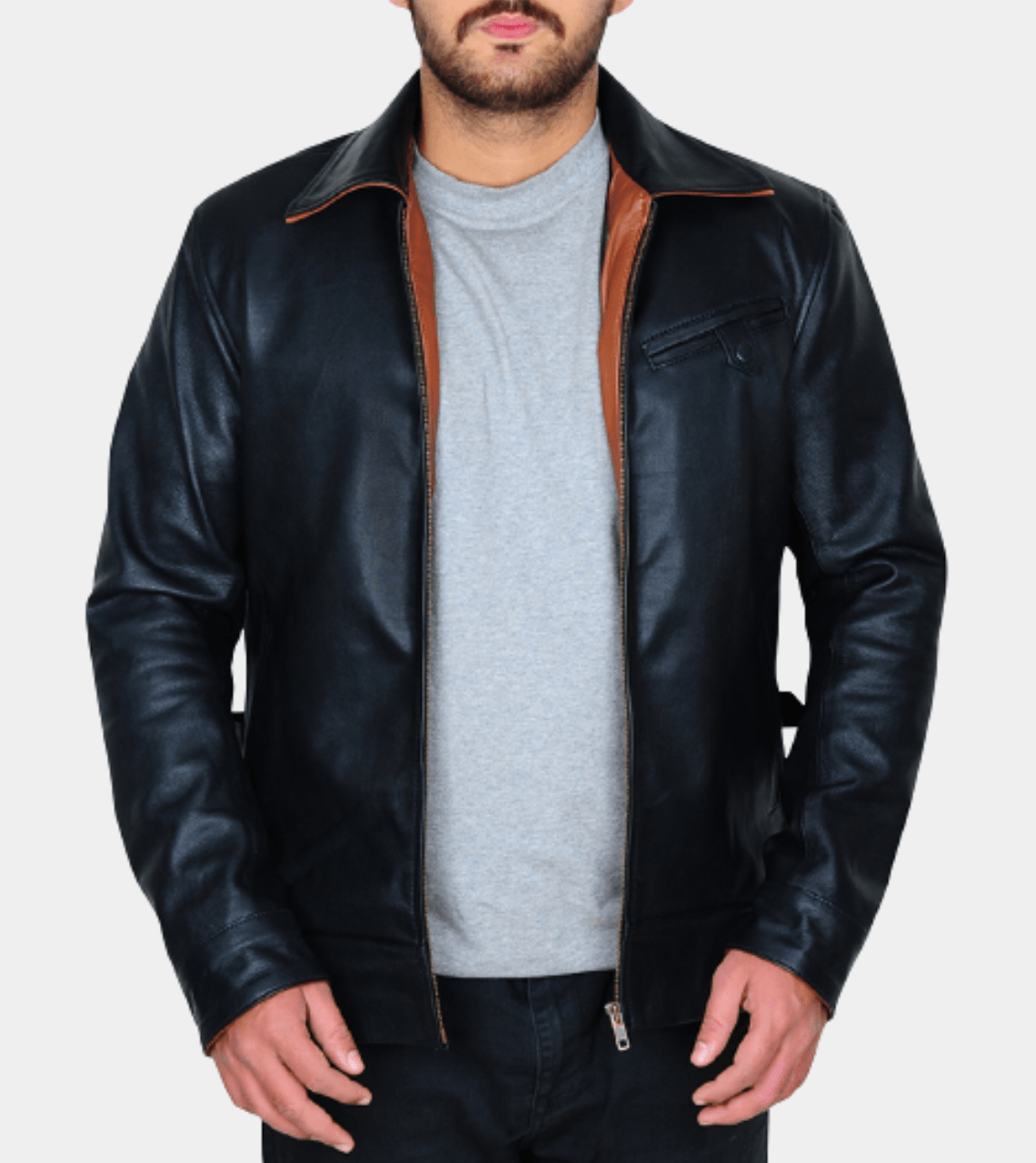  Estelle Men's Biker Leather Jacket 