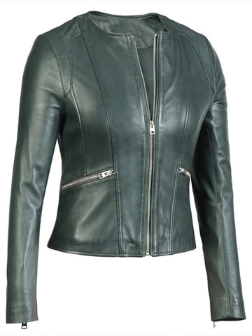 Women's AquaGo Leather Biker Jacket