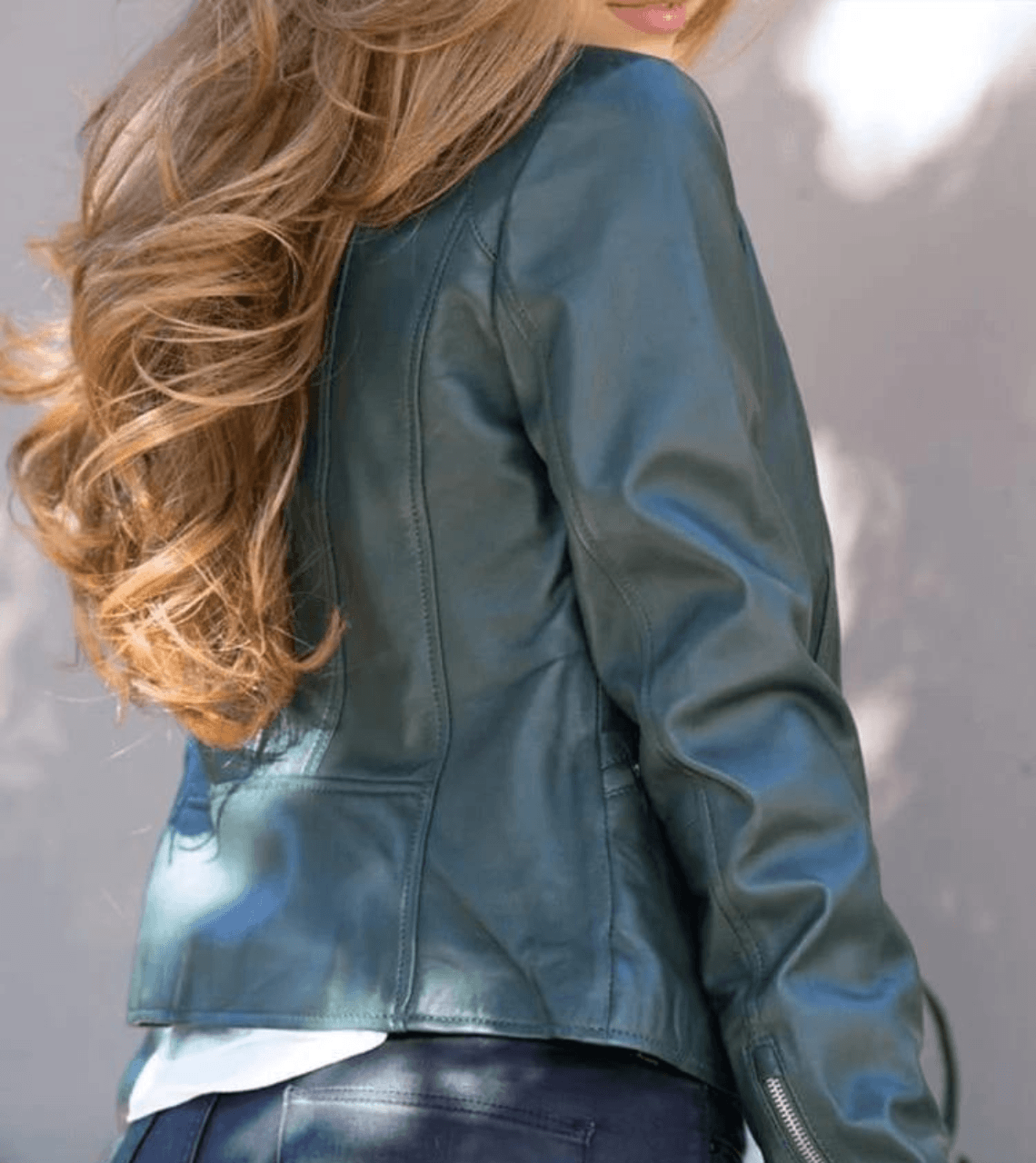 AquaGo Women's Leather Biker Jacket